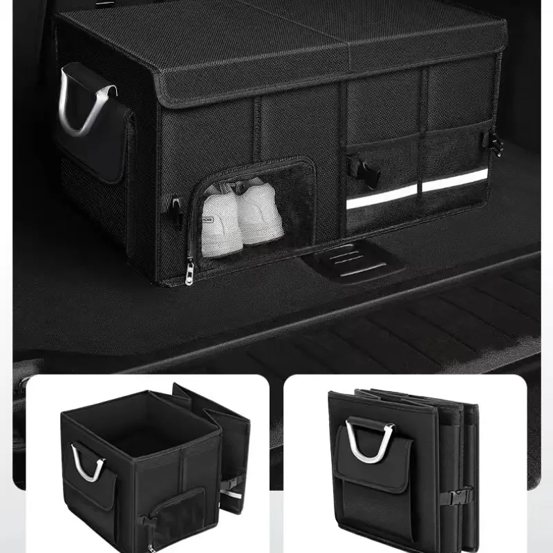 1set Foldable Trunk Storage Box Waterproof Oxford Cloth Large-Capacity Car Organizer for Camping/Fishing Easy to Carry