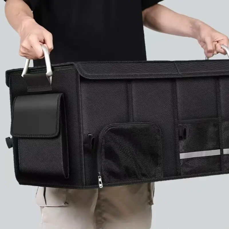 1set Foldable Trunk Storage Box Waterproof Oxford Cloth Large-Capacity Car Organizer for Camping/Fishing Easy to Carry
