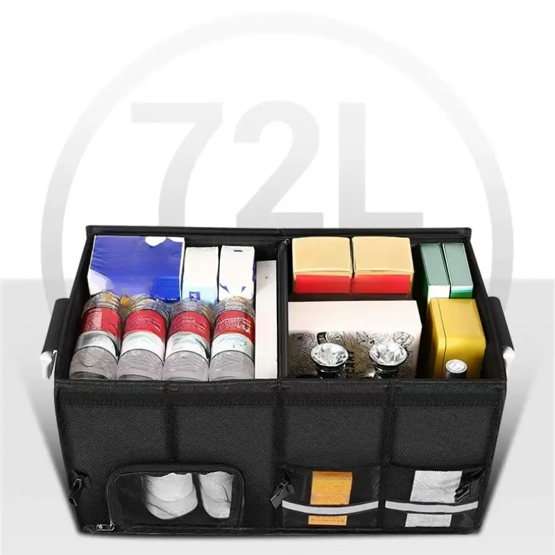 1set Foldable Trunk Storage Box Waterproof Oxford Cloth Large-Capacity Car Organizer for Camping/Fishing Easy to Carry