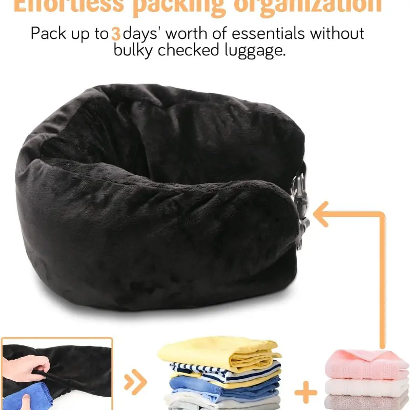 Car Pillow 1pcs Can Store Clothes Outdoor Pillow Comfortable， Portable Travel Storage Bag Pillow Tools