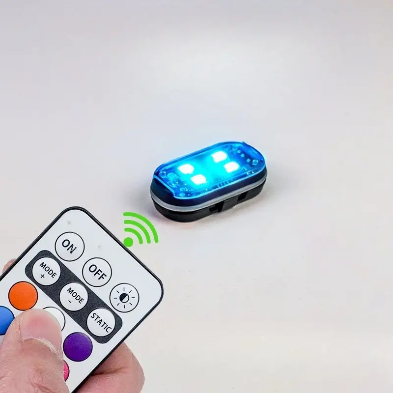 Wireless LED Strobe Lights Car Decor Atmosphere Light, 8 Colors Rechargeable Led Lights Anti-Collision LED Warning Light