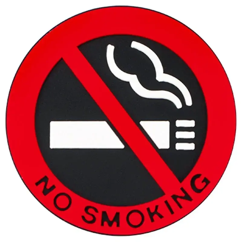 No Smoking Car Stickers Silica Gel Styling Universal Auto Interior Accessories Round Red Sign Vinyl Self Adhesive Sticker Decal