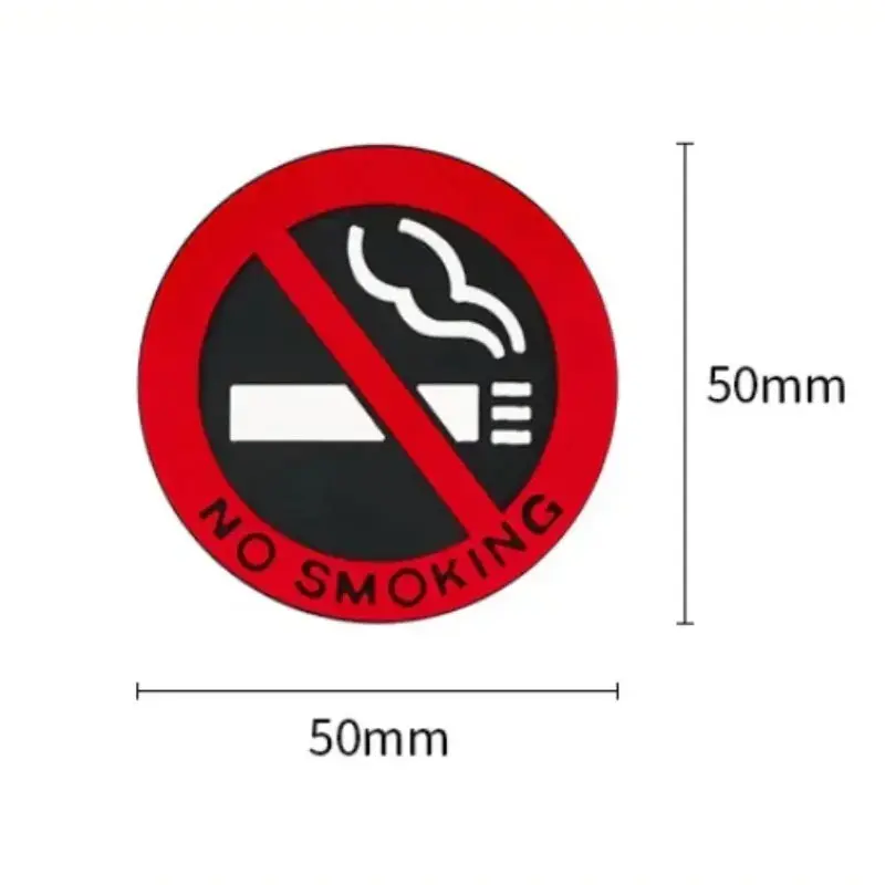 No Smoking Car Stickers Silica Gel Styling Universal Auto Interior Accessories Round Red Sign Vinyl Self Adhesive Sticker Decal