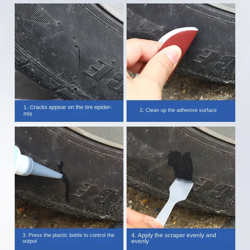 Tire Repair Black Glue Liquid Strong Rubber Car Instant Strong Tools Wear-resistant Non-corrosive Instant Bond Repair Adhesive