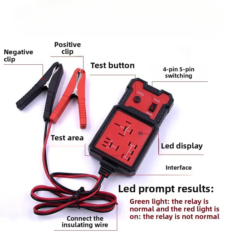 Car Relay Tester LED Indicator Light Automotive Electronic Relay Tester Car Battery Checker Universal 12V