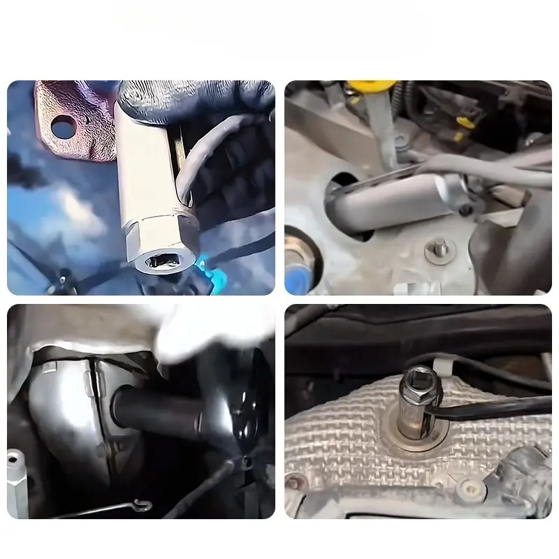 Oxygen Oxygen Vacuum Oxygen Sensor Removal Plug Multi-size Cars Black Narrow Port Kit 8mm Slot CR-V Steel Auto Repair Tool