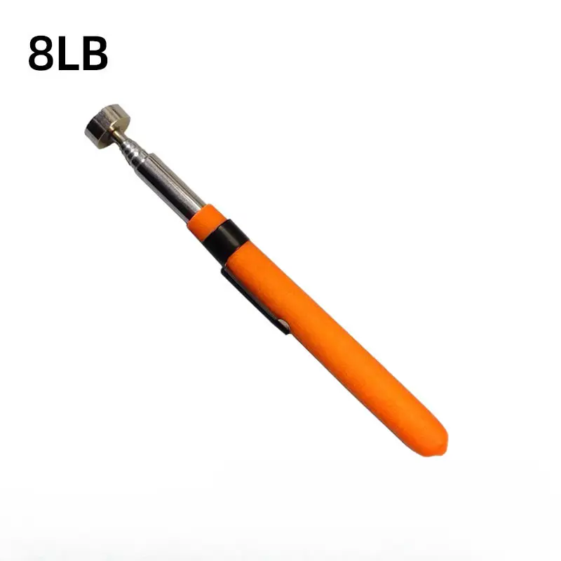 1pcs 8 Pound Magnetic Retractable Pickup Orange Suction Iron Rod Portable Multifunctional Extractor Pen Clip car Repair Tools