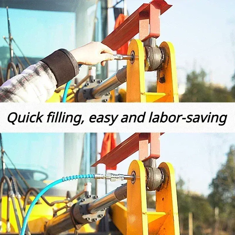Double Handle High Pressure Lock Oil Injection Syringe Car Olie Spuit 10000 PSI Quick Release Grease Gun Coupler Nozzle Oiling