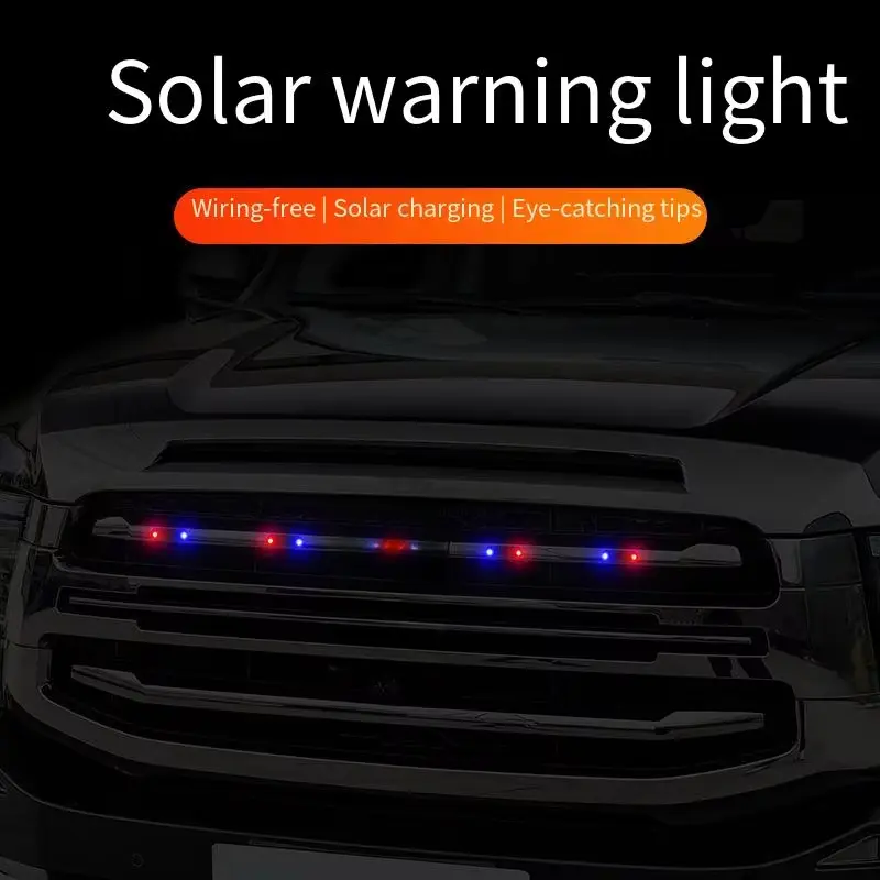 Car Solar LED Warning Light Night Ride for Motorcycle Electric Vehicle Bicycle Tail Light Anti-rear Strobe Warning Light