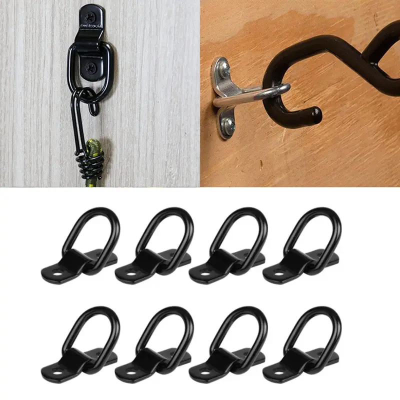 1/2/4/8pcs For Car Truck Trailers RV Boats Shape Pull Hook Tie Down Anchors Ring Iron D Stainless Steel Cargo Tie Down Ring
