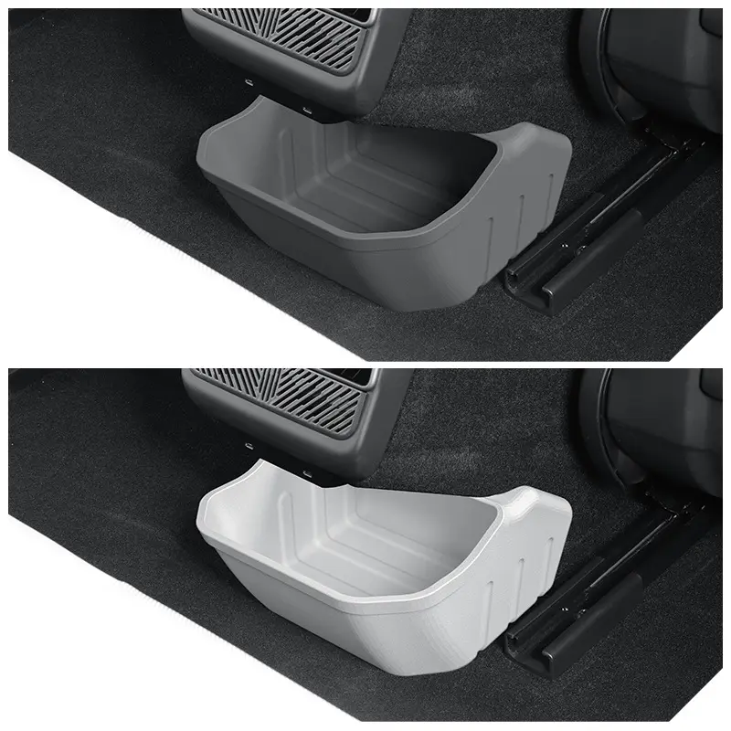 2025 Car Accessorie For Tesla Model Y Juniper Rear Bin Storage Box Accessorie Durable Bottom Organizer Case Trash Can Organizer
