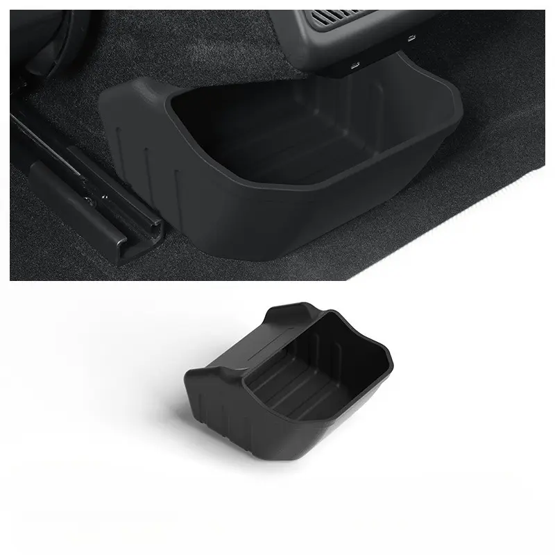 2025 Car Accessorie For Tesla Model Y Juniper Rear Bin Storage Box Accessorie Durable Bottom Organizer Case Trash Can Organizer