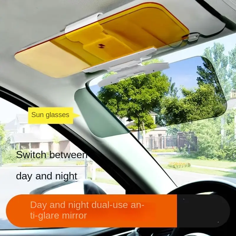 Car Sun Visor Goggle Night Vision Driving HD Anti Sunlight Dazzling Day Mirror UV View Cars Clip Interior Mirrors Fold Clear