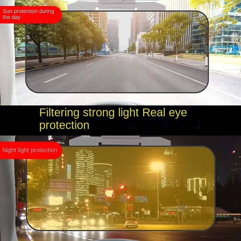 Car Sun Visor Goggle Night Vision Driving HD Anti Sunlight Dazzling Day Mirror UV View Cars Clip Interior Mirrors Fold Clear