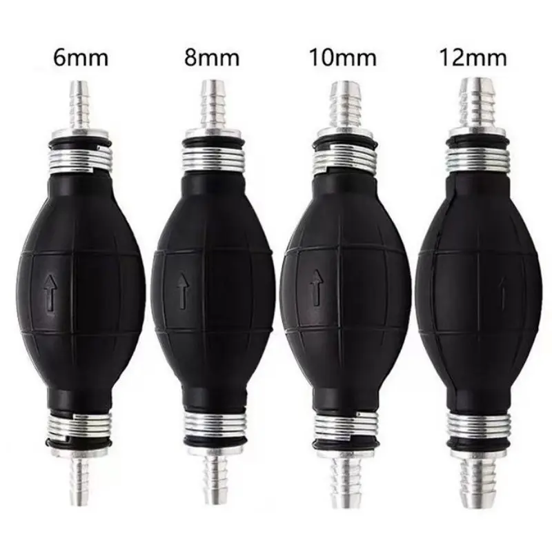 Hand Fuel Pump Line Rubber Aluminum Hand Primer Bulb Diesel Oil Transfer Petrol for Car Boat Marine Outboard