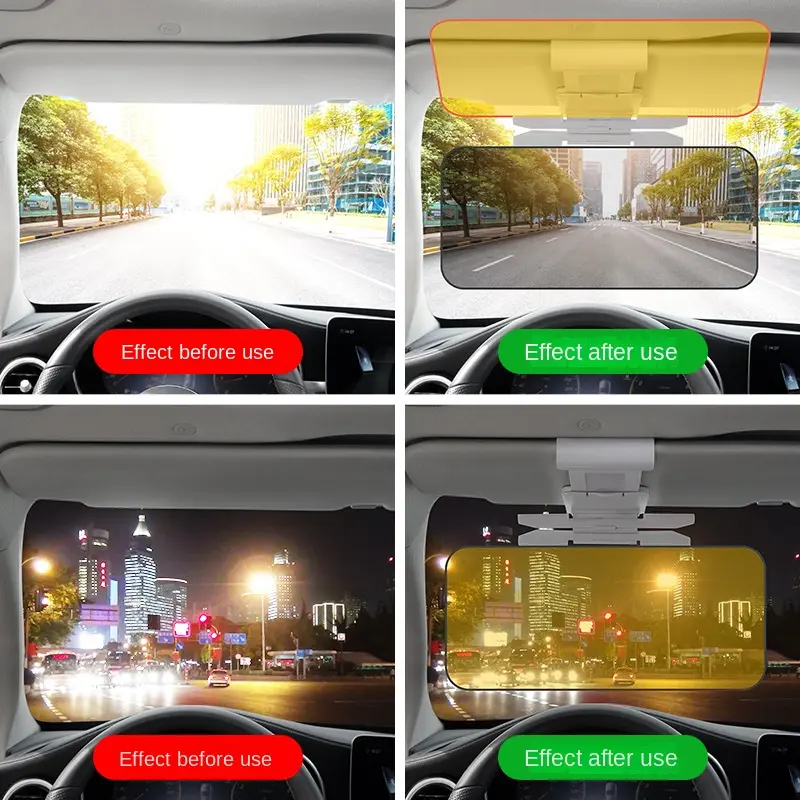 Car Sun Visor Goggle Night Vision Driving HD Anti Sunlight Dazzling Day Mirror UV View Cars Clip Interior Mirrors Fold Clear
