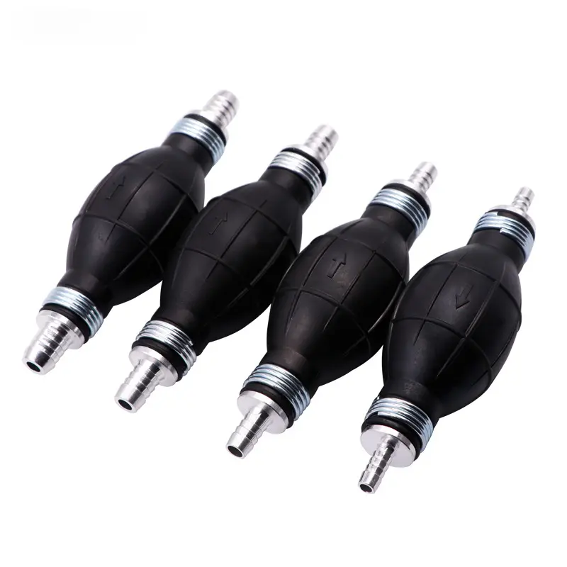 Hand Fuel Pump Line Rubber Aluminum Hand Primer Bulb Diesel Oil Transfer Petrol for Car Boat Marine Outboard