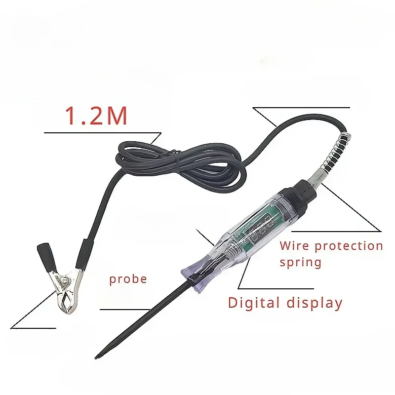 Car Power Voltmeter LED Diagnostic Tool Auto Circuit Tester Vehicle Pulse Sensor Signal LED Light Testing Pen Probe