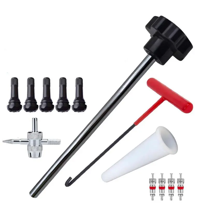 Car Tire Installer Tool Valve Remover Tool Valve Stem Tool Kit Repair Tool Quick Change T-Hook Replacement Car Accessories