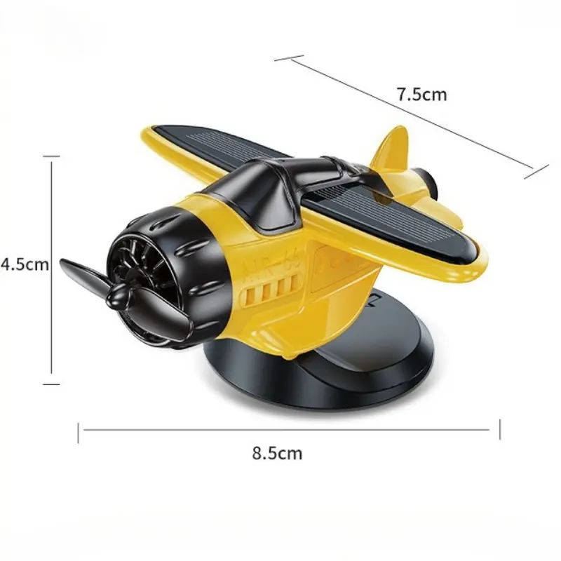 Car Solar Airplane Ornaments 360 Rotary Creative Car Center Console Powered Aircraft Ornaments Car Interior Decor Accessories