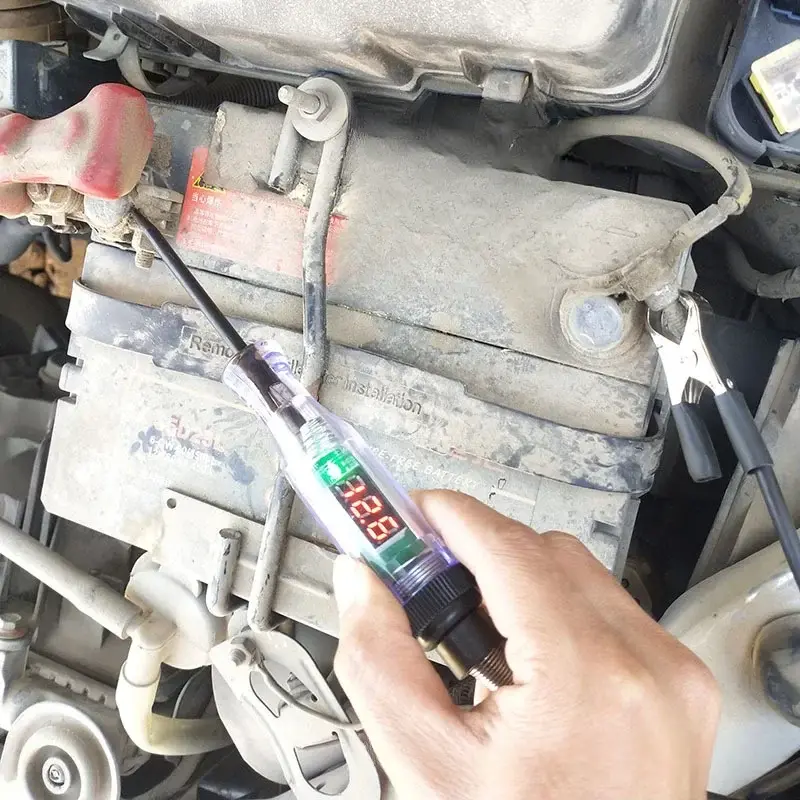 Car Power Voltmeter LED Diagnostic Tool Auto Circuit Tester Vehicle Pulse Sensor Signal LED Light Testing Pen Probe