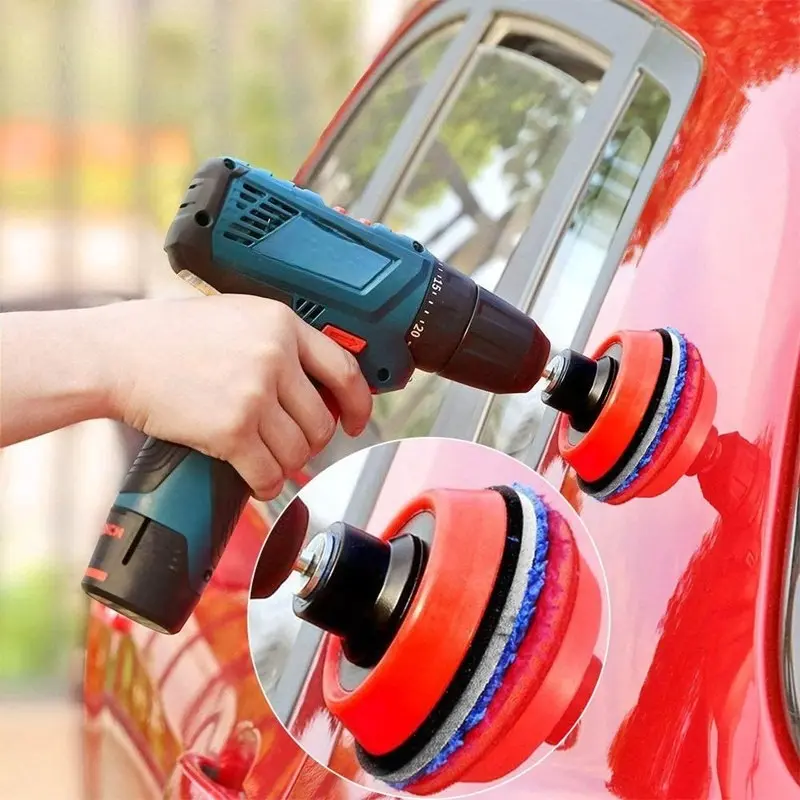 29Pcs Car Foam Drill Polishing Pad Kit 1.2/2/3 Inch Buffing Pads Sponge Set Kit M14 Drill Adapter Power Tool Car Polisher