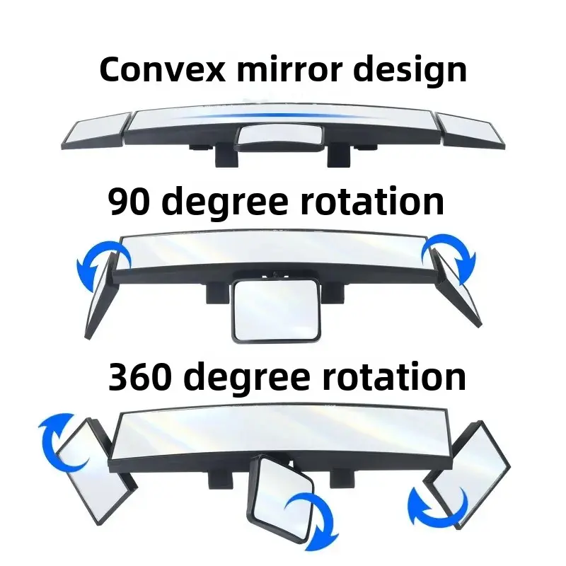 Adjustable Wide-view Rearview Mirror In The Car Wide Angle Panoramic Assisting Interior Clip On Convex Rear View Mirror For auto