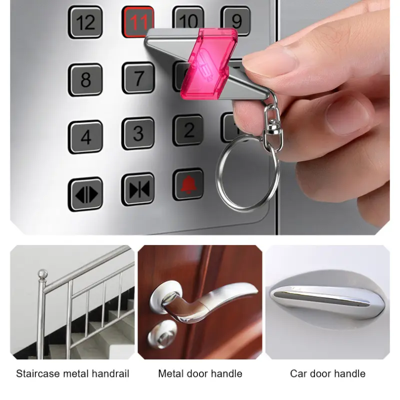 Car Static Eliminator Keychain Bullet Head Rocket Lightning Shaped Anti Static Keychain Decorative Pendant Electrostatic Release