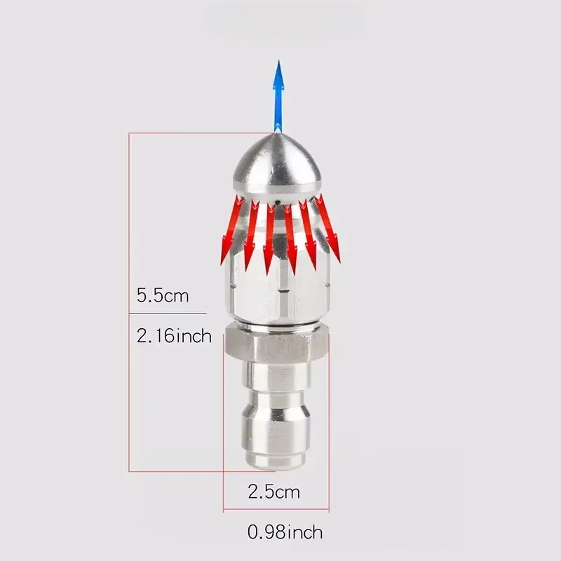 G1/4" Quick Connectornozzle Sewer Cleaning High Pressure Washer Nozzles Sewer and Sewage Hose Nozzle Washing Accessories 5000psi