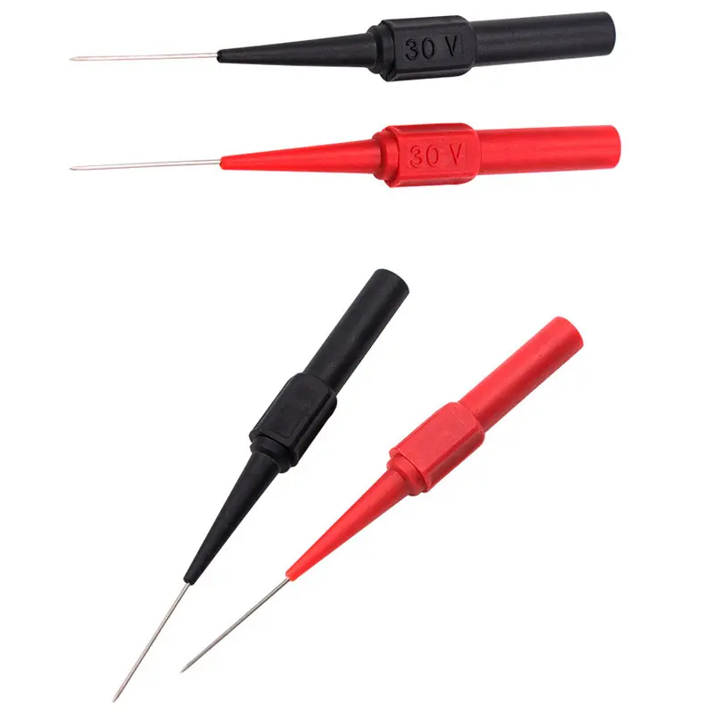 2pcs 30V Diagnostic Tools Multimeter Test Lead Extention Back Piercing Needle Tip Probes Autotools Automotive Auto Kit Machine