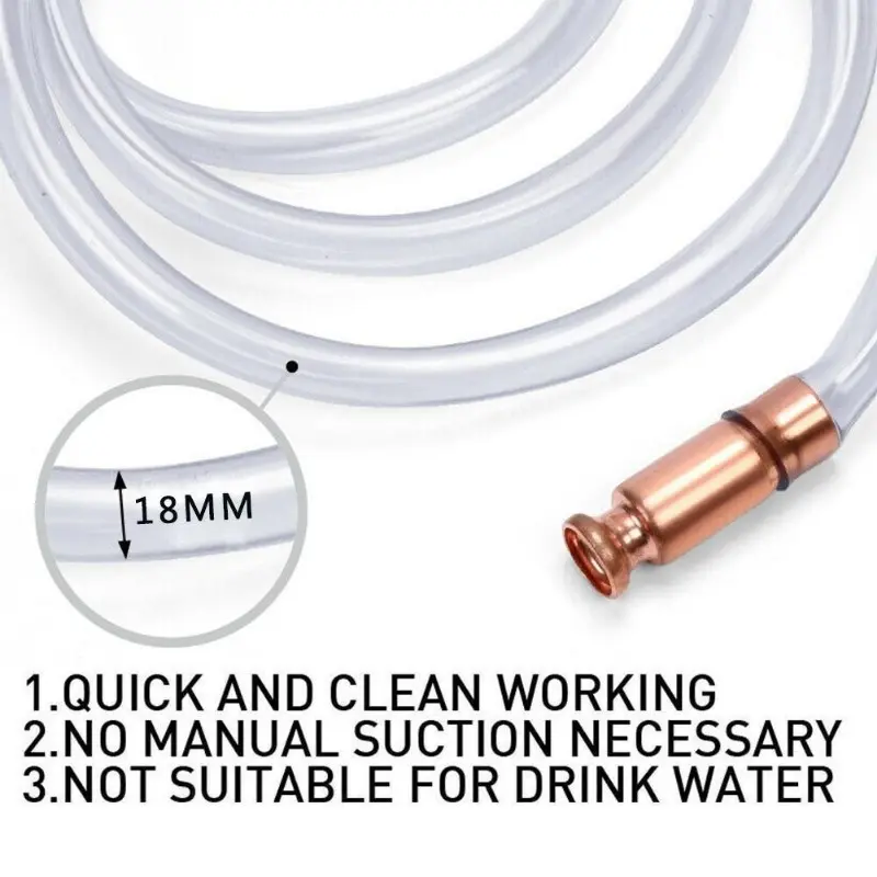Self Suction Oil Pump Copper Filler Pipe Manual Pumping oil Pipe Fittings Siphon Connector Gasoline Fuel Water Shaker Siphon
