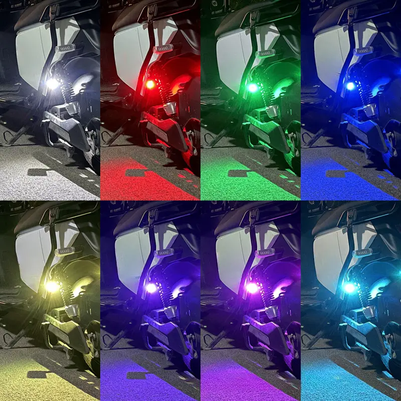 4PCS Wireless LED Strobe Lights with Remote Control, 8 Colors USB Charing Waterproof Emergency Warning Lights