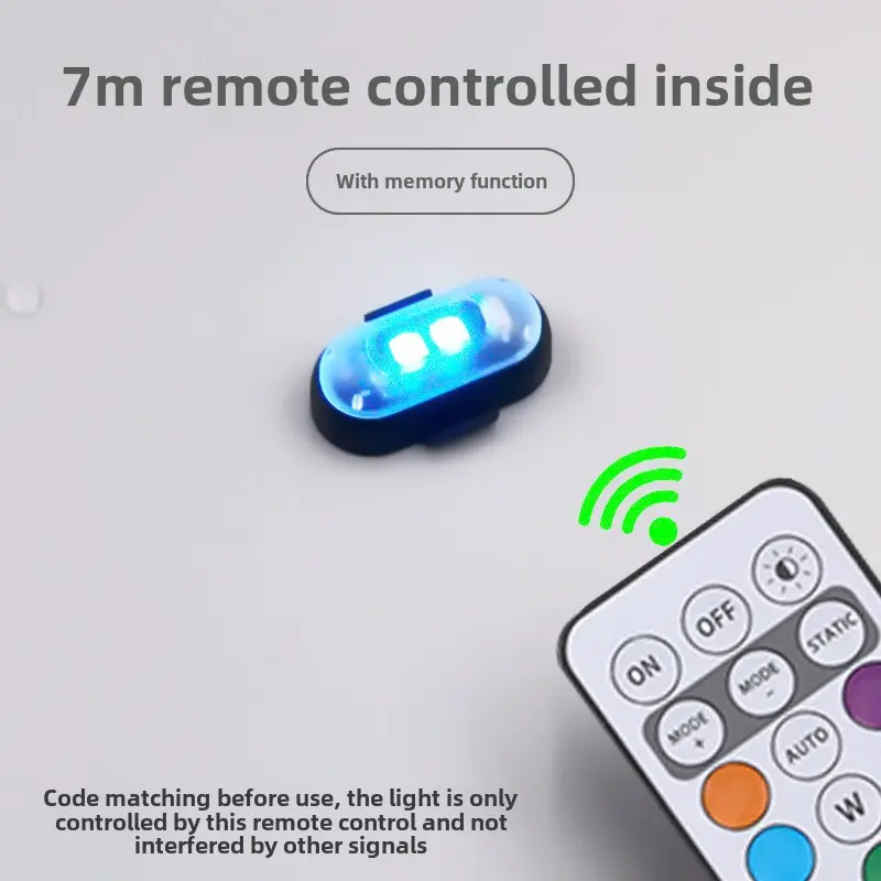 4PCS Wireless LED Strobe Lights with Remote Control, 8 Colors USB Charing Waterproof Emergency Warning Lights