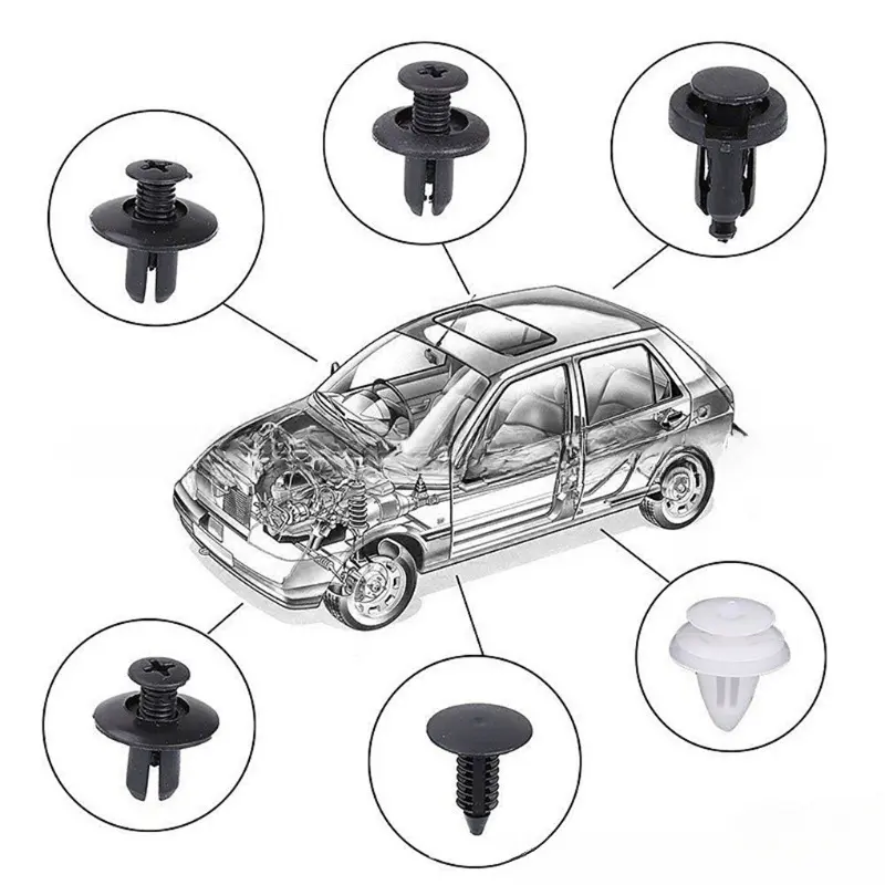 100/200/500pcs Car Clips Fastener Screws Kit Bumper Plastics Fender Push Pin Rivet Door Trim Panel Retainer Auto Accessory