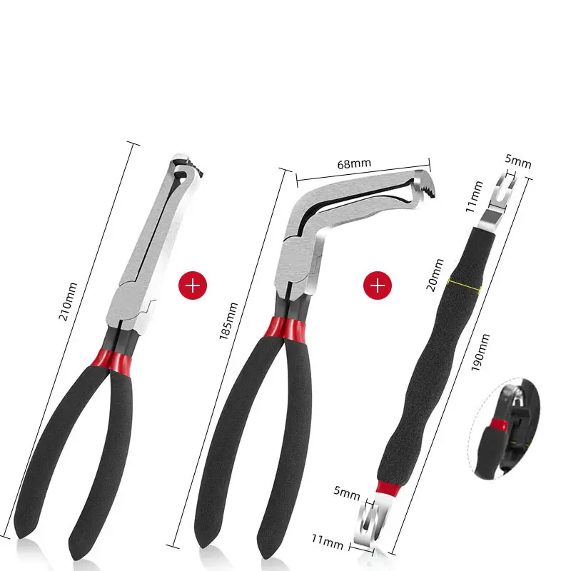 8" 60-Degree Electrical Disconnect Pliers For Automotive Connectors & Sensors - Angled Wire Plug Removal Tool