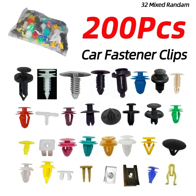 100/200/500pcs Car Clips Fastener Screws Kit Bumper Plastics Fender Push Pin Rivet Door Trim Panel Retainer Auto Accessory