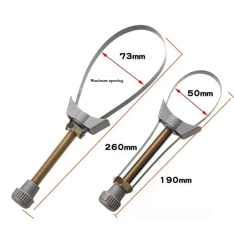 Car Oil Filter Removal Tool Adjustable 60mm To120mm Diameter Hand Tools Steel Strap Wrench Spark Plug Removal Tool