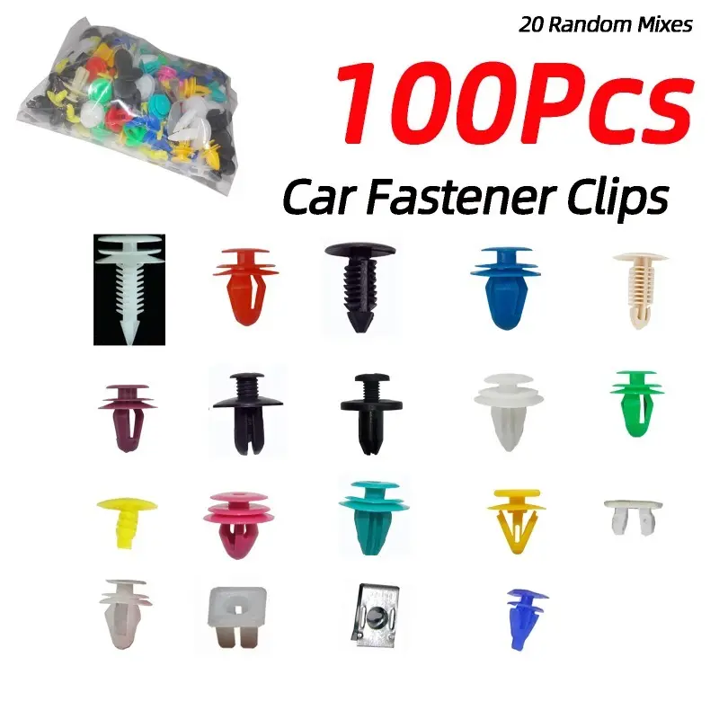 100/200/500pcs Car Clips Fastener Screws Kit Bumper Plastics Fender Push Pin Rivet Door Trim Panel Retainer Auto Accessory