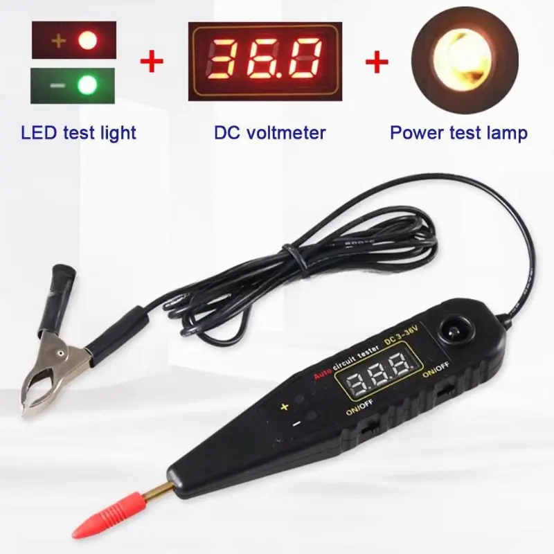 1set 3-36V Auto Circuit Tester Vehicle Pulse Sensor Signal LED Light Testing Pen Probe Car Power Voltmeter LED Diagnostic Tool