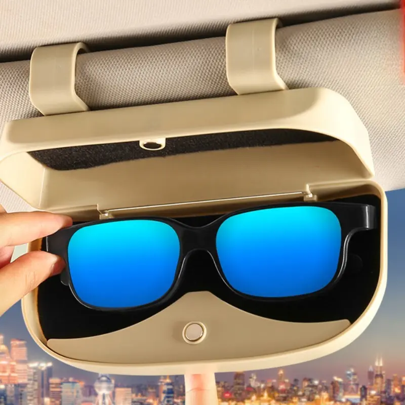 Car Glasses Box Portable Car Sunglasses Holder In The Car Driving Glasses Holder Eyeglass Case Sun Visor Car Lenses Holder