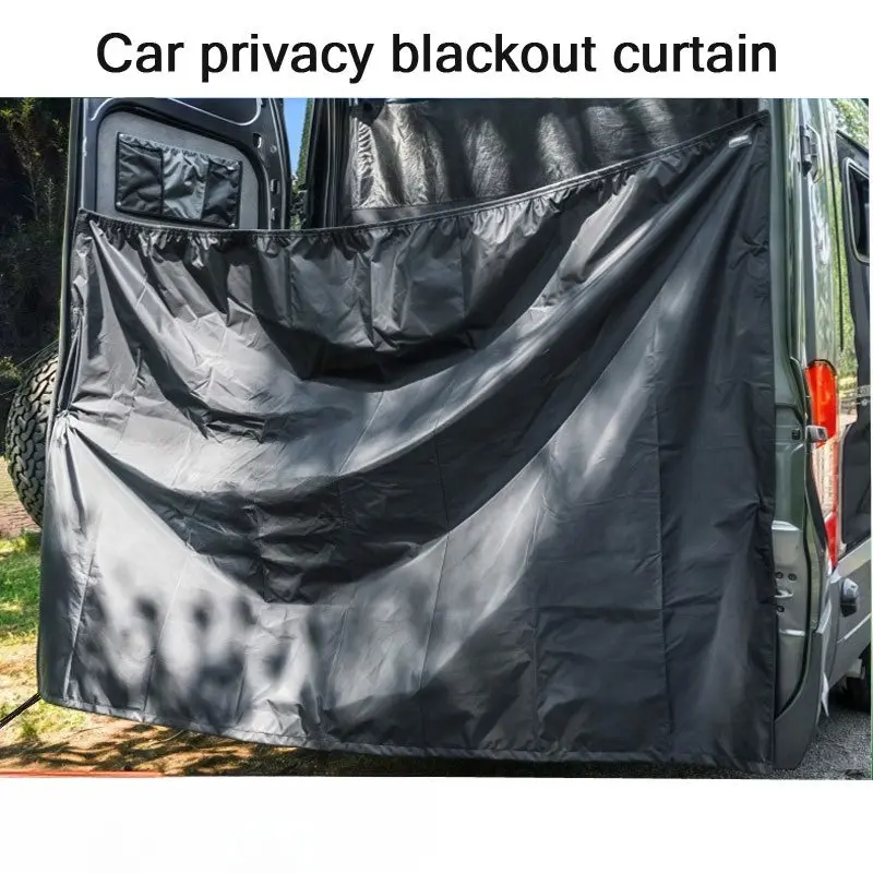 Camper Van Rear Door Curtain Car Divider Curtain Accessories Oxford Cloth Blackout Screen Shade Cover for Trips Beach