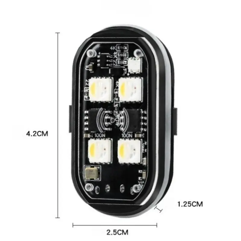 Wireless LED Strobe Lights Car Decor Atmosphere Light, 8 Colors Rechargeable Led Lights Anti-Collision LED Warning Light