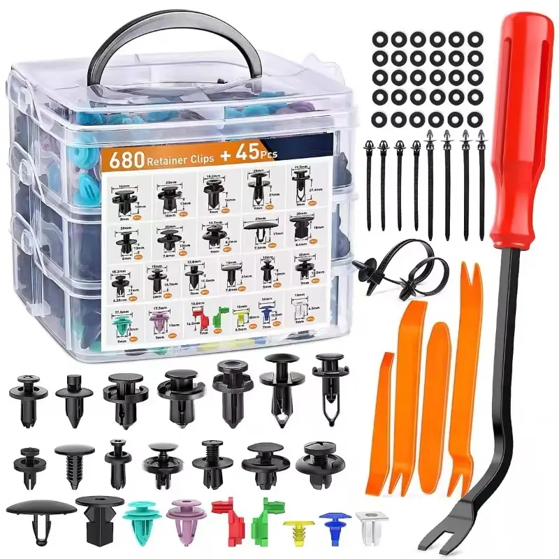 Car Fastener Clip Kit Auto Fastener Clip Mixed Car Body Push Retainer Pin Rivet Bumper Door Trim Panel Repair