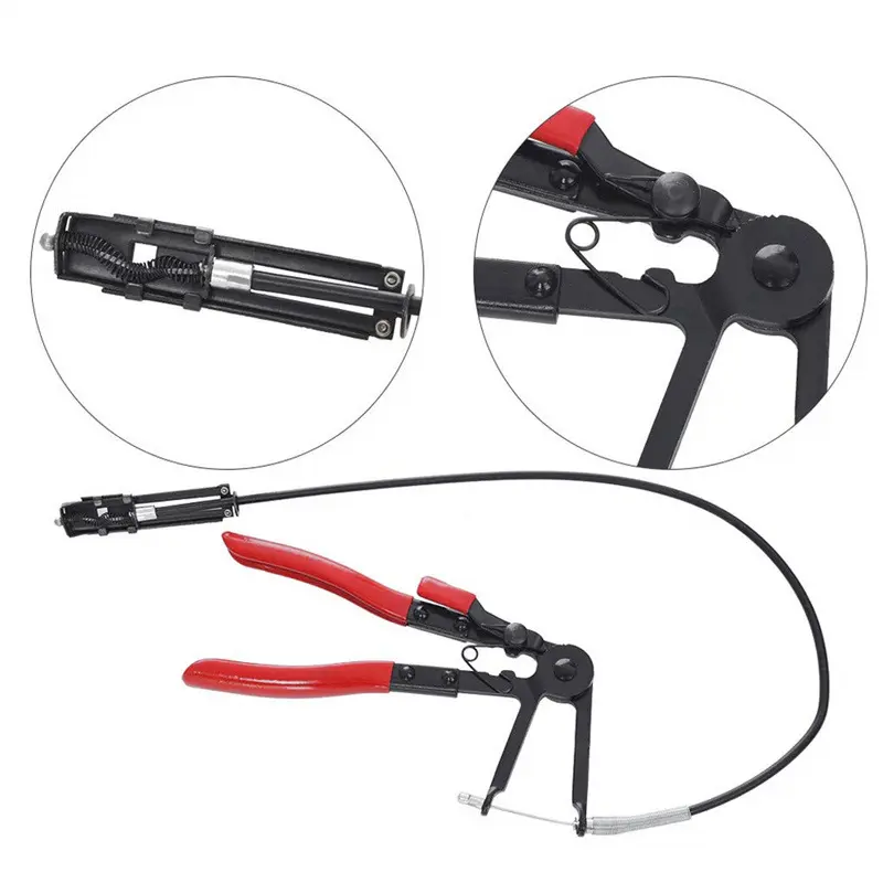 Durable Reach Hose Clamp Pliers Car Removal Tools Cable Type for Car Repairs Hose Flat Band Ring Type for Car Repairs Hose Clamp