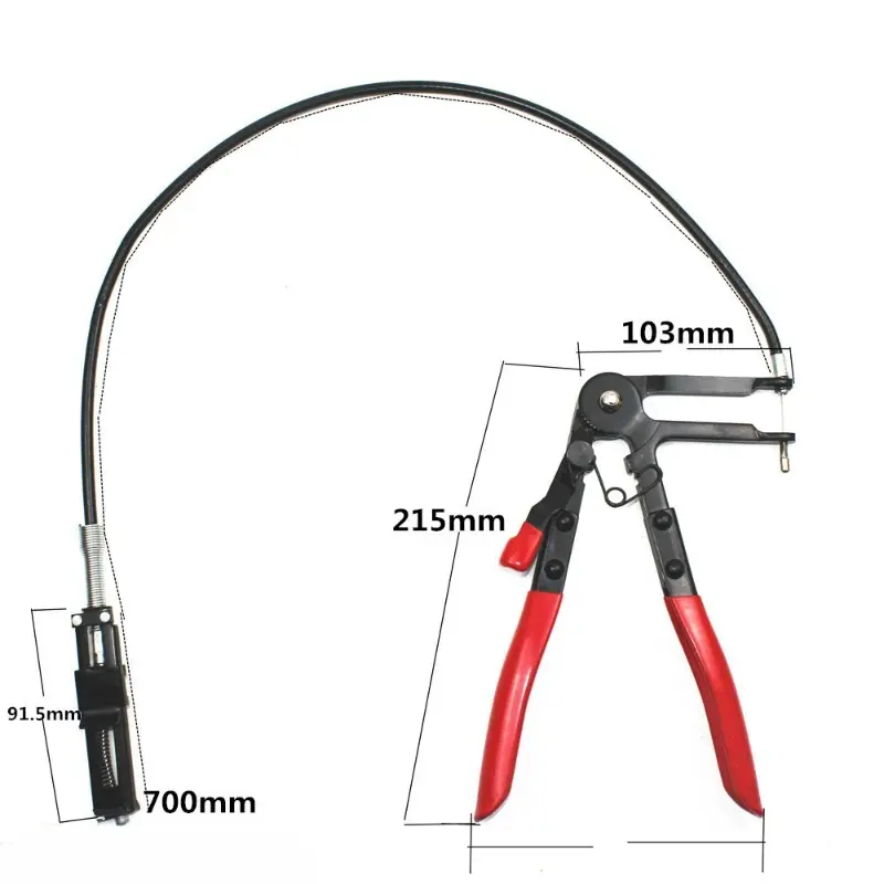 Durable Reach Hose Clamp Pliers Car Removal Tools Cable Type for Car Repairs Hose Flat Band Ring Type for Car Repairs Hose Clamp