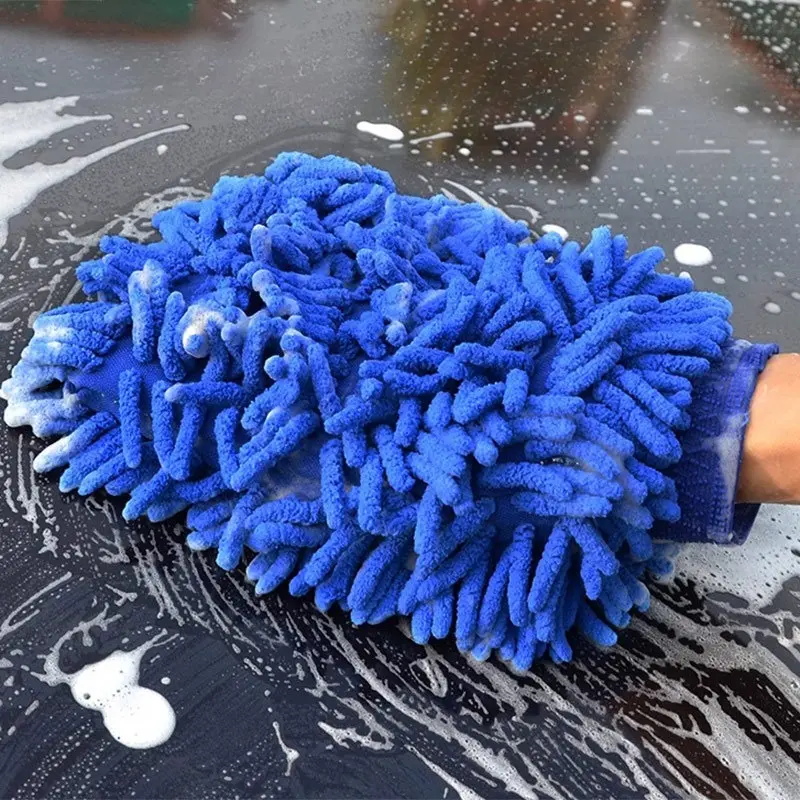 2/5/10pcs Car Wash Gloves, Ultra-fine Fiber Thick Double-sided Chenille Car Wash Gloves, Sponge, Scratch Free Cleaning Tool