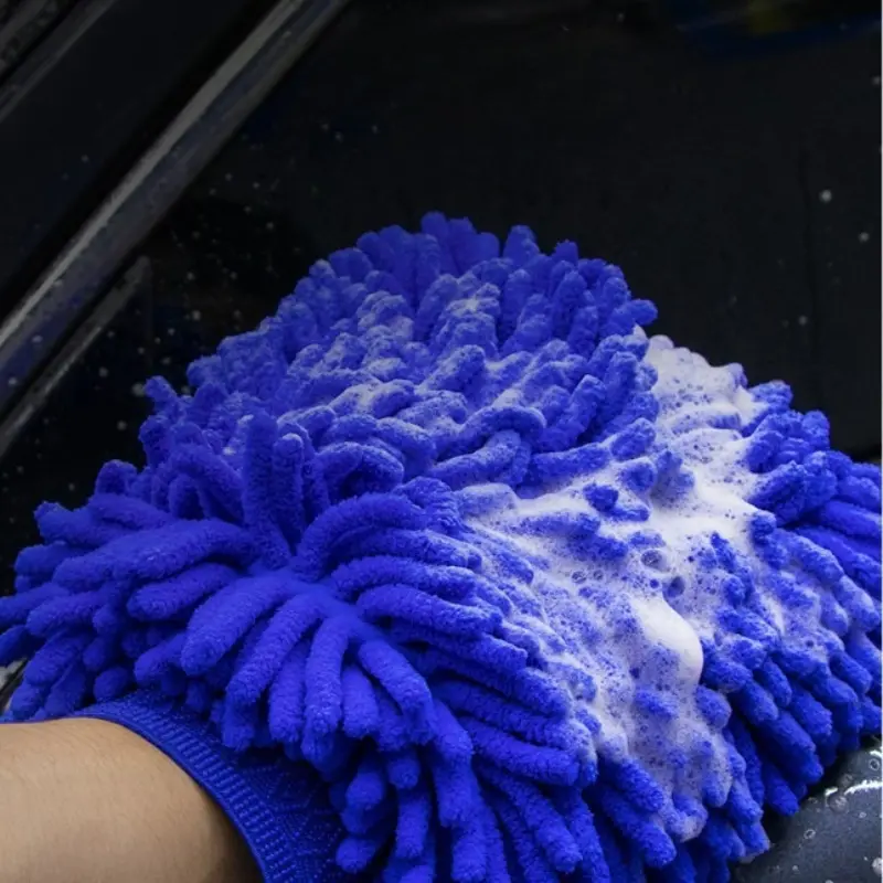 2/5/10pcs Car Wash Gloves, Ultra-fine Fiber Thick Double-sided Chenille Car Wash Gloves, Sponge, Scratch Free Cleaning Tool