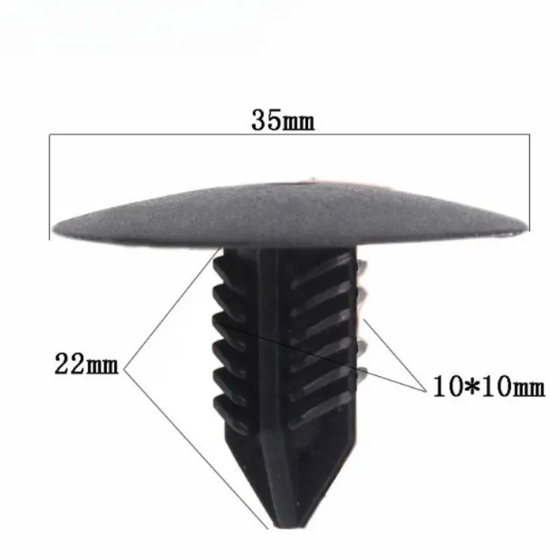 100pcs 10mm Car Hole Plastic Rivets Fasteners Fender Bumper Push Pin Clips For Toyota VW Renault Auto Fastener