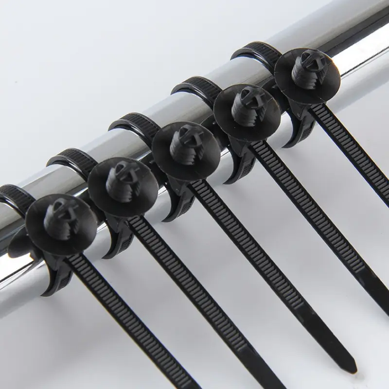 200pcs Automotive Nylon Cable Ties Self Locking Threaded Head Wire Organizer Universal Car Fastener Clip Auto Part Accessories