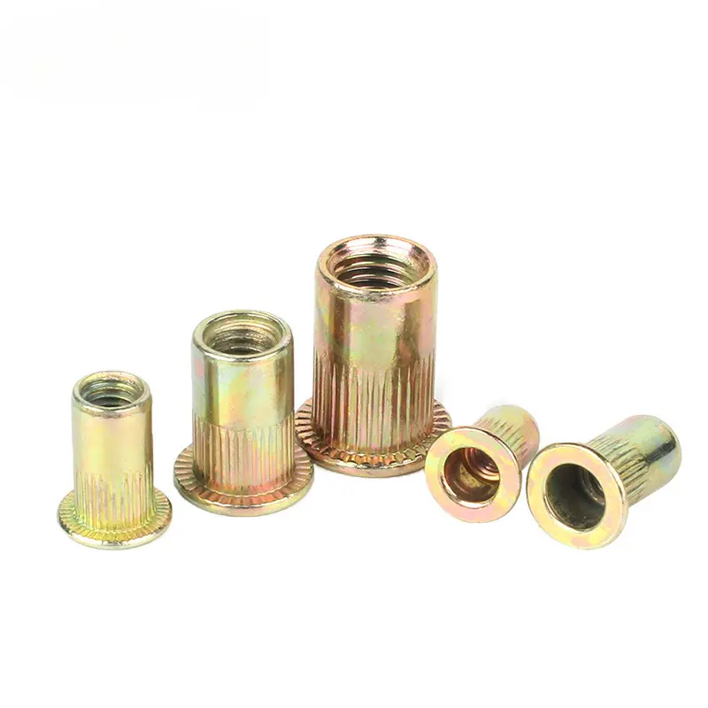 10pcs M3-M12 Knurled Nuts Rivet Nut Nutsert Cap Carbon Steel Rivnut Cap Flat Read Threaded Insert Inc Plated Tools